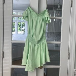 AMANDA UPRICHARD Mint Green Off-Shoulder Dress
